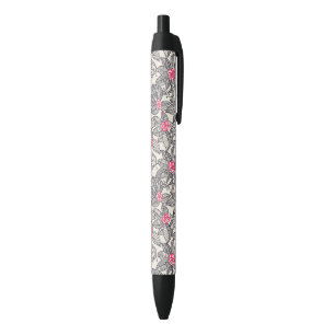 Floral pattern with cartoon birds 2 pen