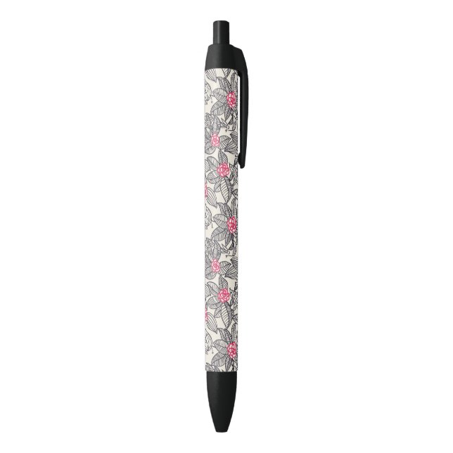 Floral pattern with cartoon birds 2 pen (Bottom (Vertical))