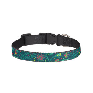 Floral pattern with cartoon birds 2 pet collar