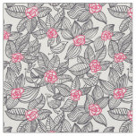 Floral pattern with cartoon birds fabric