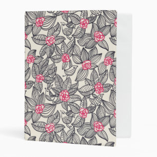 Floral pattern with cartoon birds mini binder