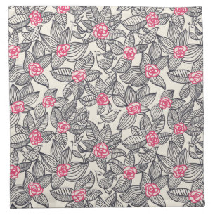 Floral pattern with cartoon birds napkin