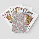 Floral pattern with cartoon birds poker cards