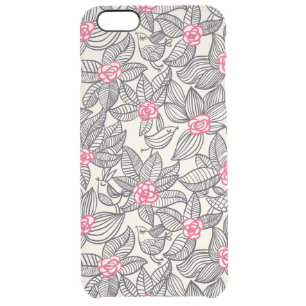 Floral pattern with cartoon birds clear iPhone 6 plus case