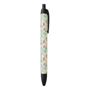 Floral pattern with cartoon cats pen