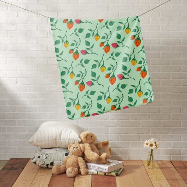 Floral pattern with colored rose flowers  baby blanket (In Situ)