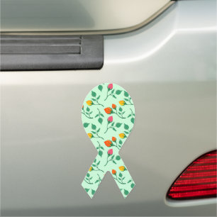 Floral pattern with colored rose flowers car magnet