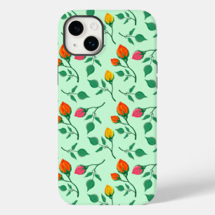 Floral pattern with colored rose flowers Case-Mate iPhone 14 plus case