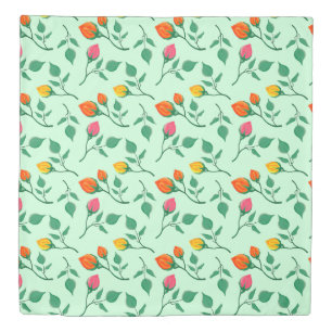 Floral pattern with colored rose flowers  duvet cover
