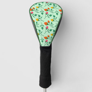Floral pattern with colored rose flowers   golf head cover