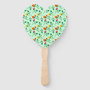 Floral pattern with colored rose flowers hand fan