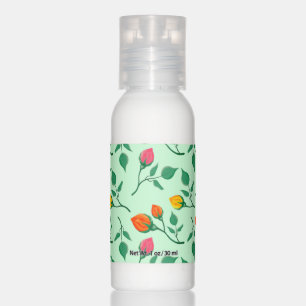 Floral pattern with colored rose flowers hand lotion