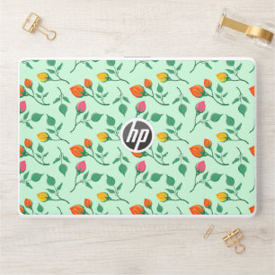 Floral pattern with colored rose flowers  HP laptop skin