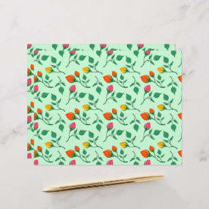 Floral pattern with colored rose flowers letterhead