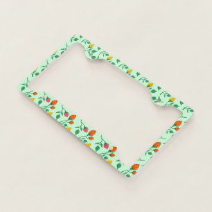 Floral pattern with colored rose flowers license plate frame