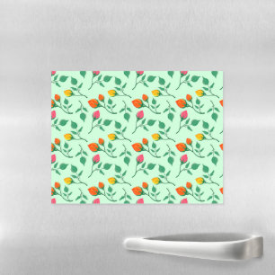 Floral pattern with colored rose flowers magnetic dry erase sheet