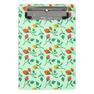 Floral pattern with colored rose flowers mini clipboard