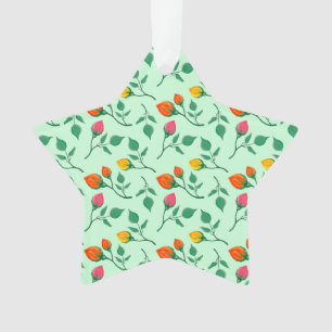 Floral pattern with colored rose flowers ornament