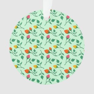 Floral pattern with colored rose flowers ornament