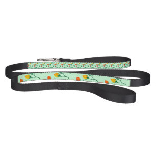Floral pattern with colored rose flowers pet leash