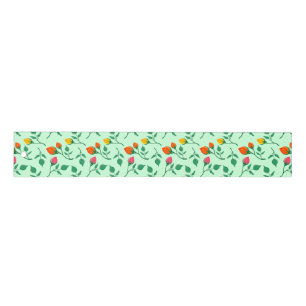 Floral pattern with colored rose flowers ruler