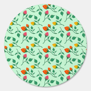Floral pattern with colored rose flowers sign
