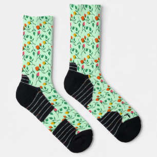 Floral pattern with colored rose flowers socks