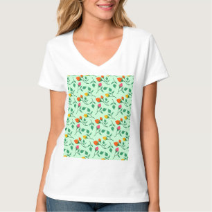 Floral pattern with colored rose flowers T-Shirt