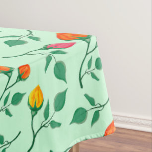 Floral pattern with colored rose flowers tablecloth