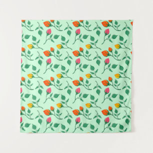 Floral pattern with colored rose flowers tapestry