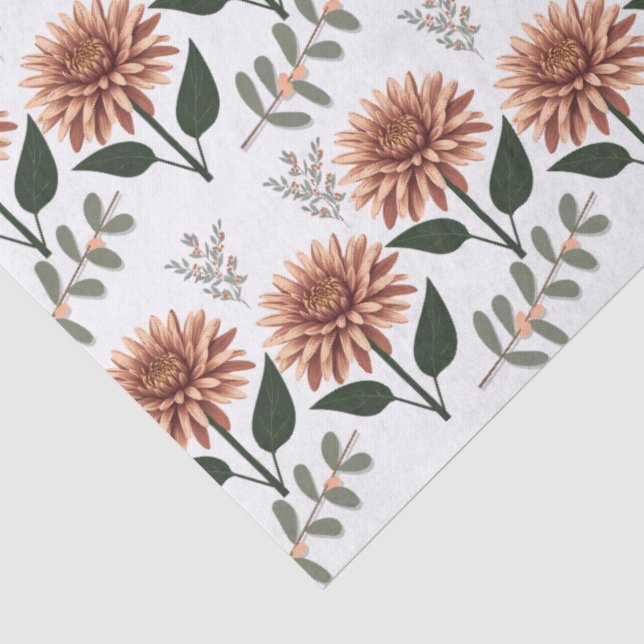 floral pattern with dahlien tissue paper (Detail)