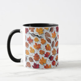  Floral pattern with fallen leaves 4 - Coffee Mug