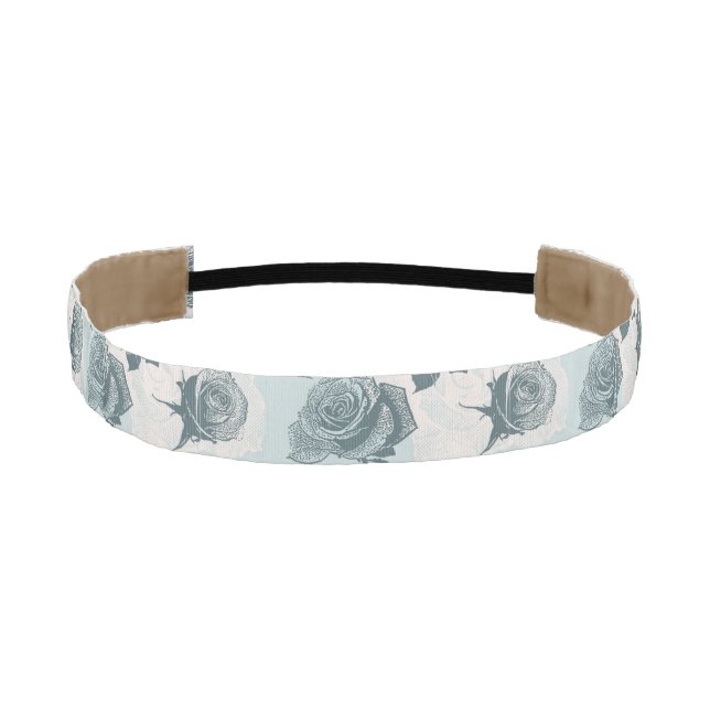 Floral pattern with rose athletic headband (Front)