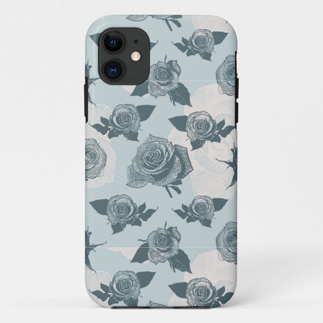 Floral pattern with rose Case-Mate iPhone case (Back)