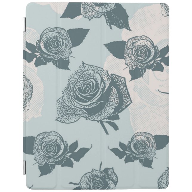 Floral pattern with rose iPad smart cover (Front)