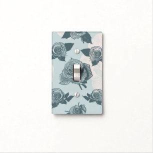 Floral pattern with rose light switch cover