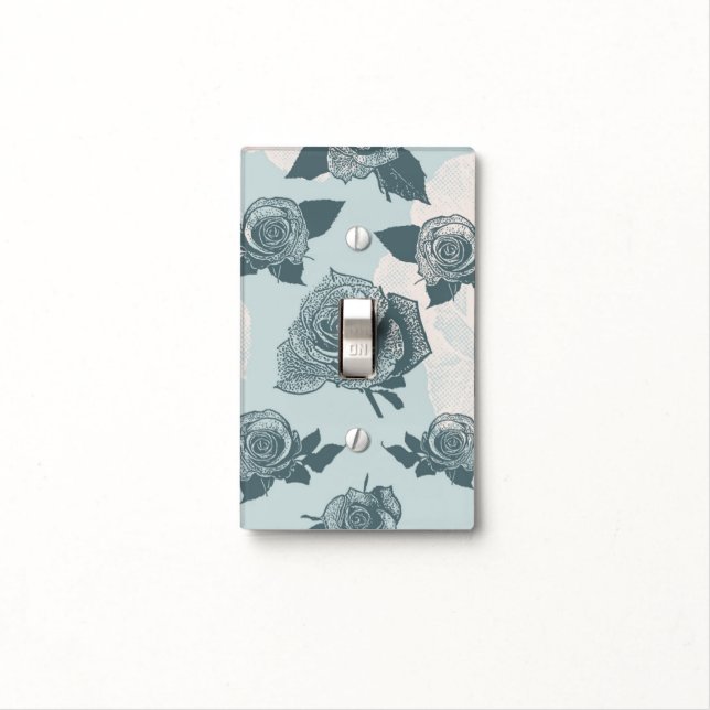 Floral pattern with rose light switch cover (In Situ)