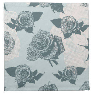 Floral pattern with rose napkin