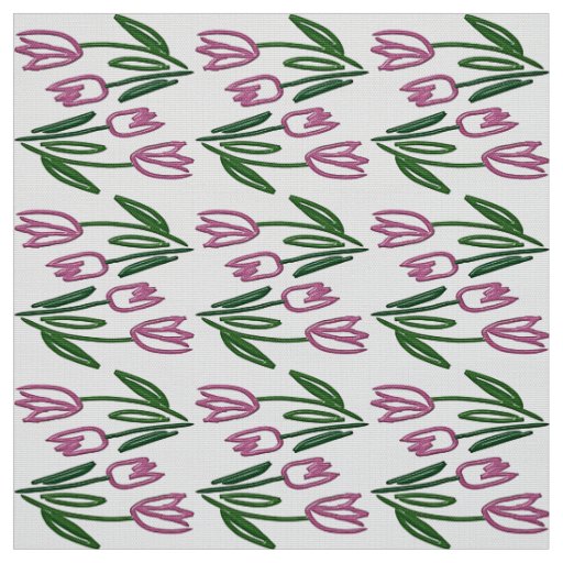 Floral pattern with tulips. fabric