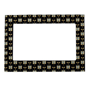 Floral Pattern With Yellow Flowers Magnetic Frame