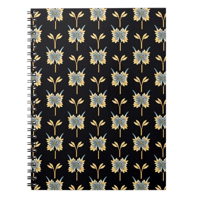 Floral Pattern With Yellow Flowers Notebook (Front)