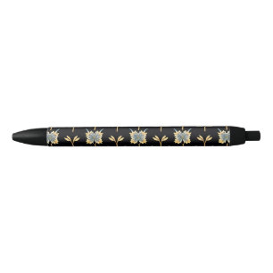 Floral Pattern With Yellow Flowers Pen