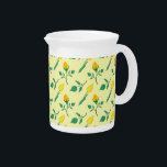 Floral pattern with yellow rose and tulip flowers beverage pitcher<br><div class="desc">Elegant seamless pattern with floral motif made of yellow rose and tulip flowers</div>