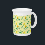 Floral pattern with yellow rose and tulip flowers beverage pitcher<br><div class="desc">Elegant seamless pattern with floral motif made of yellow rose and tulip flowers</div>