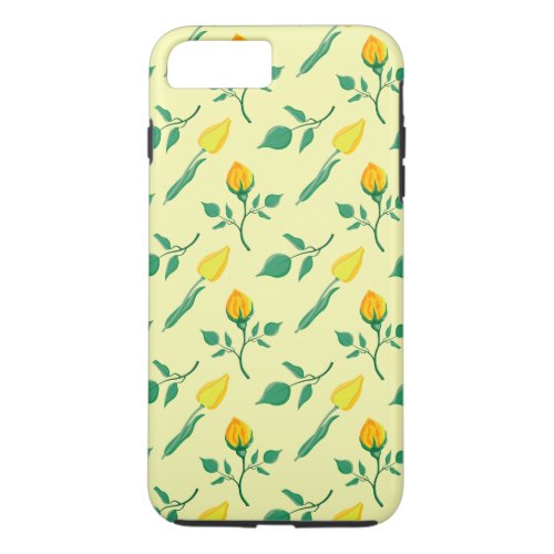 Floral pattern with yellow rose and tulip flowers iPhone 8 plus7 plus case