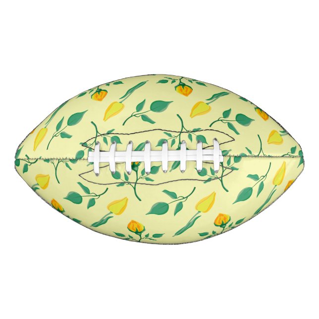 Floral pattern with yellow rose and tulip flowers football (Front)