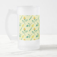 Floral pattern with yellow rose and tulip flowers