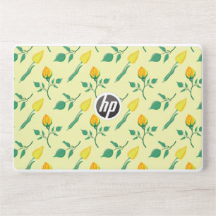 Floral pattern with yellow rose and tulip flowers HP laptop skin