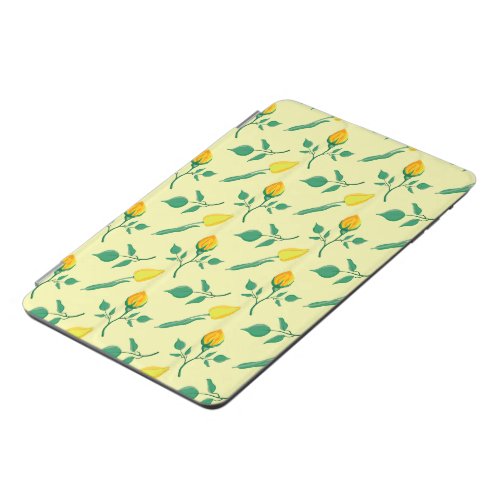 Floral pattern with yellow rose and tulip flowers iPad mini cover