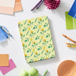 Floral pattern with yellow rose and tulip flowers iPad pro cover